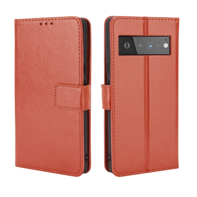 For Google Pixel 6 Crazy Horse Texture Horizontal Flip Leather Case with Holder & Card Slots & Lanyard