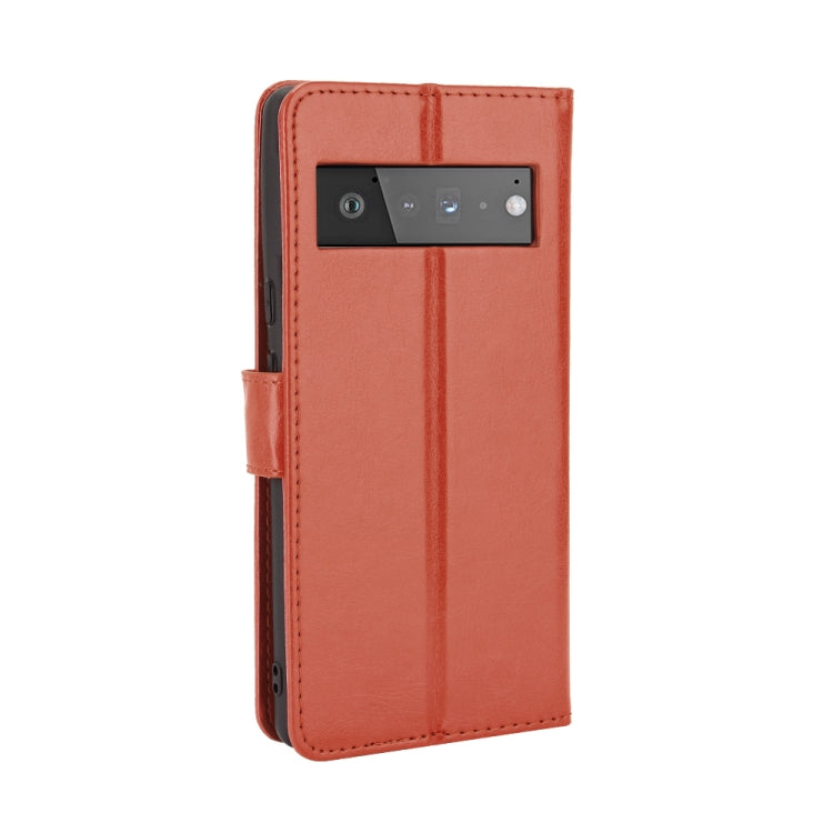 For Google Pixel 6 Crazy Horse Texture Horizontal Flip Leather Case with Holder & Card Slots & Lanyard