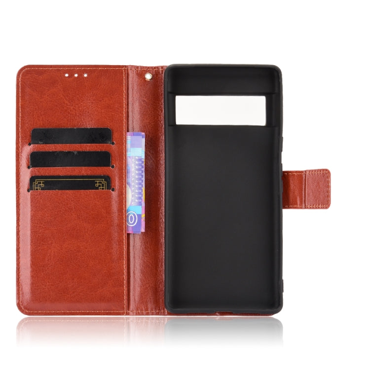For Google Pixel 6 Crazy Horse Texture Horizontal Flip Leather Case with Holder & Card Slots & Lanyard