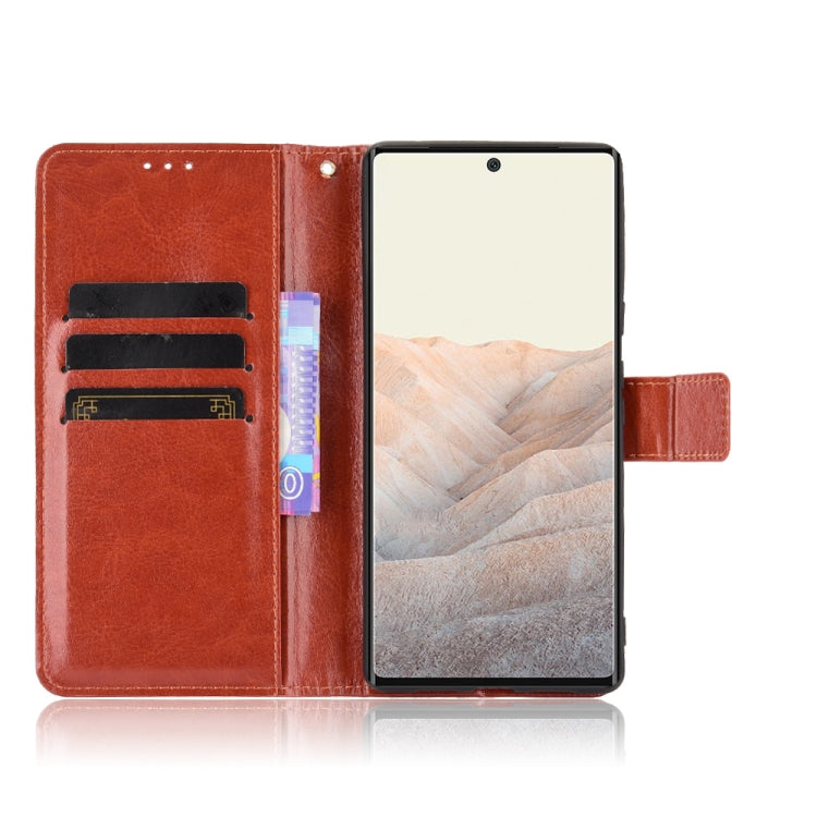 For Google Pixel 6 Crazy Horse Texture Horizontal Flip Leather Case with Holder & Card Slots & Lanyard