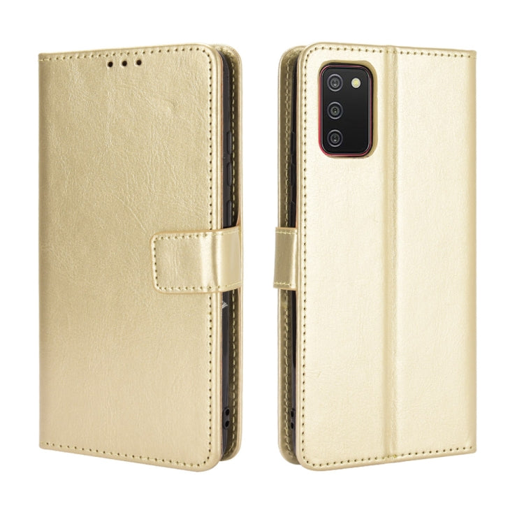 For Samsung Galaxy A03s 164mm Crazy Horse Texture Horizontal Flip Leather Case with Holder & Card Slots & Lanyard