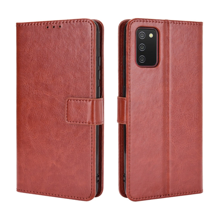 For Samsung Galaxy A03s 164mm Crazy Horse Texture Horizontal Flip Leather Case with Holder & Card Slots & Lanyard