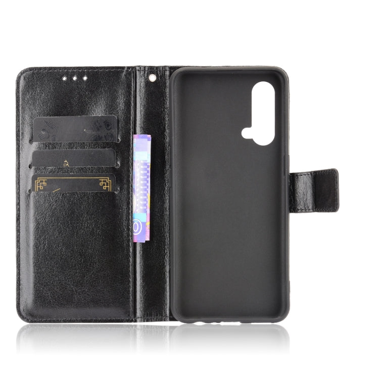 For OnePlus Nord CE 5G Crazy Horse Texture Horizontal Flip Leather Case with Holder & Card Slots & Lanyard