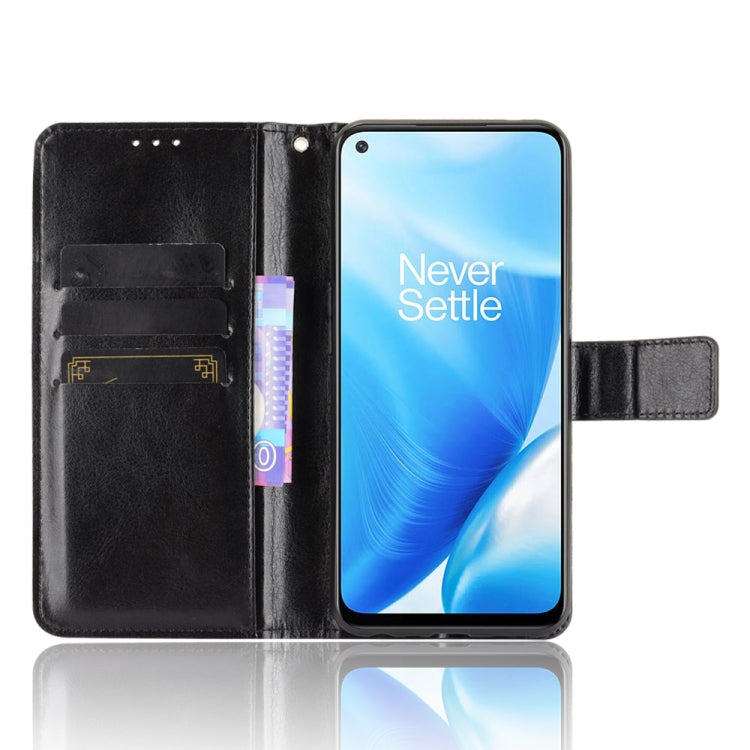 For OnePlus Nord N200 5G Crazy Horse Texture Horizontal Flip Leather Case with Holder & Card Slots & Lanyard