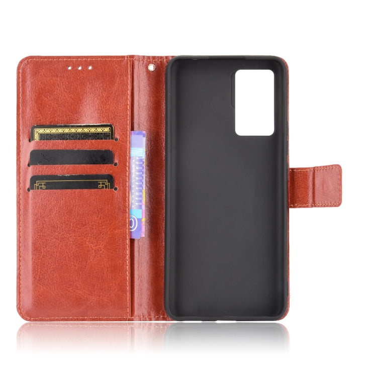 For ZTE Axon 30 Pro 5G Crazy Horse Texture Horizontal Flip Leather Case with Holder & Card Slots & Lanyard
