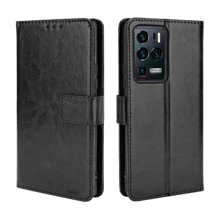 For ZTE Axon 30 Ultra 5G Crazy Horse Texture Horizontal Flip Leather Case with Holder & Card Slots & Lanyard