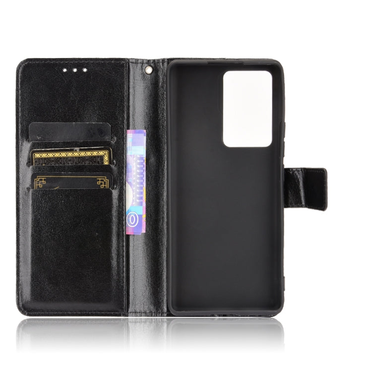 For ZTE Axon 30 Ultra 5G Crazy Horse Texture Horizontal Flip Leather Case with Holder & Card Slots & Lanyard