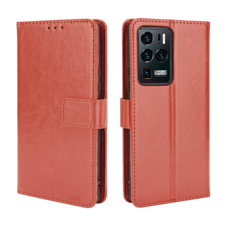For ZTE Axon 30 Ultra 5G Crazy Horse Texture Horizontal Flip Leather Case with Holder & Card Slots & Lanyard