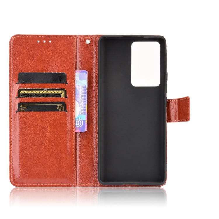For ZTE Axon 30 Ultra 5G Crazy Horse Texture Horizontal Flip Leather Case with Holder & Card Slots & Lanyard