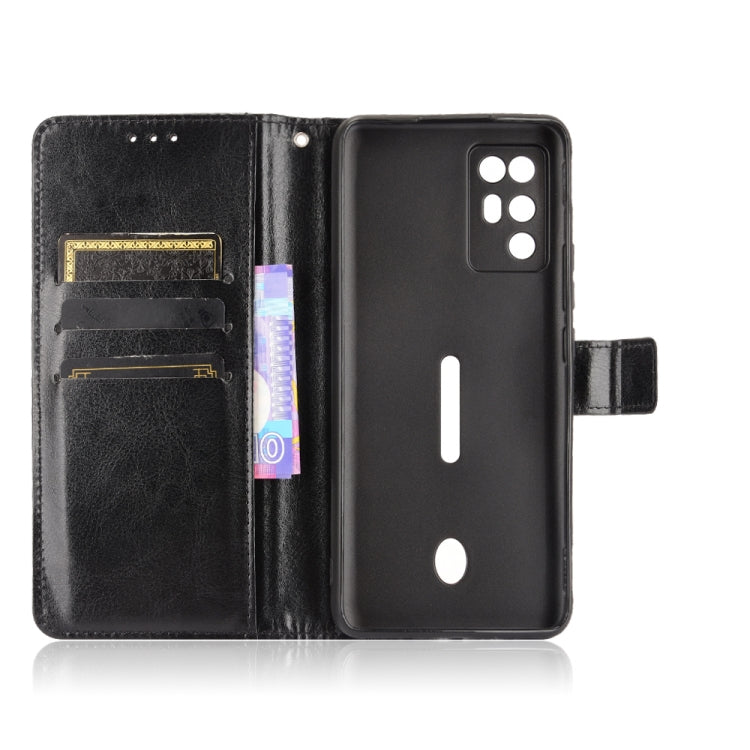 For ZTE Nubia Red Magic 6R Crazy Horse Texture Horizontal Flip Leather Case with Holder & Card Slots & Lanyard