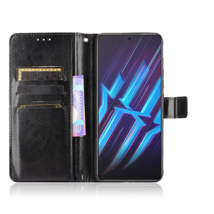 For ZTE Nubia Red Magic 6R Crazy Horse Texture Horizontal Flip Leather Case with Holder & Card Slots & Lanyard