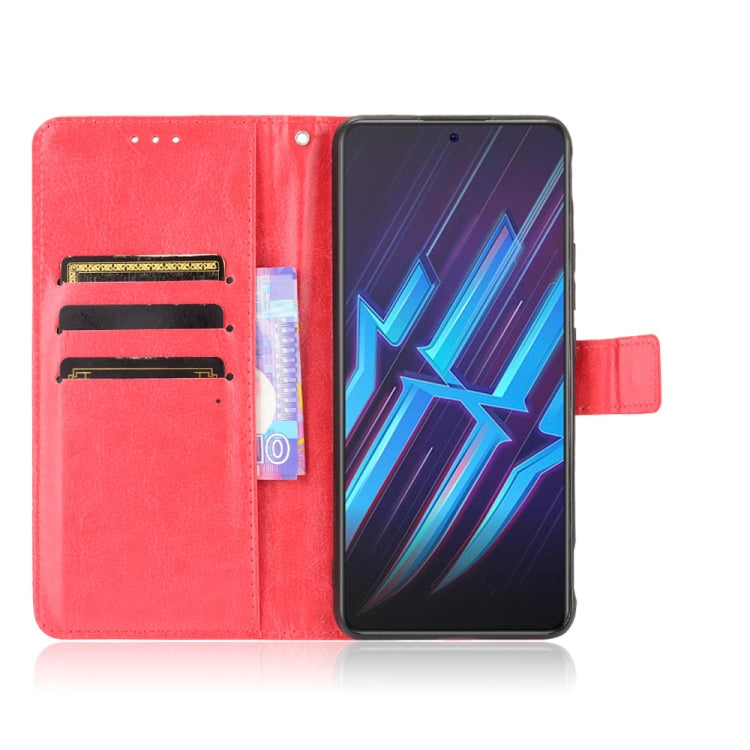 For ZTE Nubia Red Magic 6R Crazy Horse Texture Horizontal Flip Leather Case with Holder & Card Slots & Lanyard