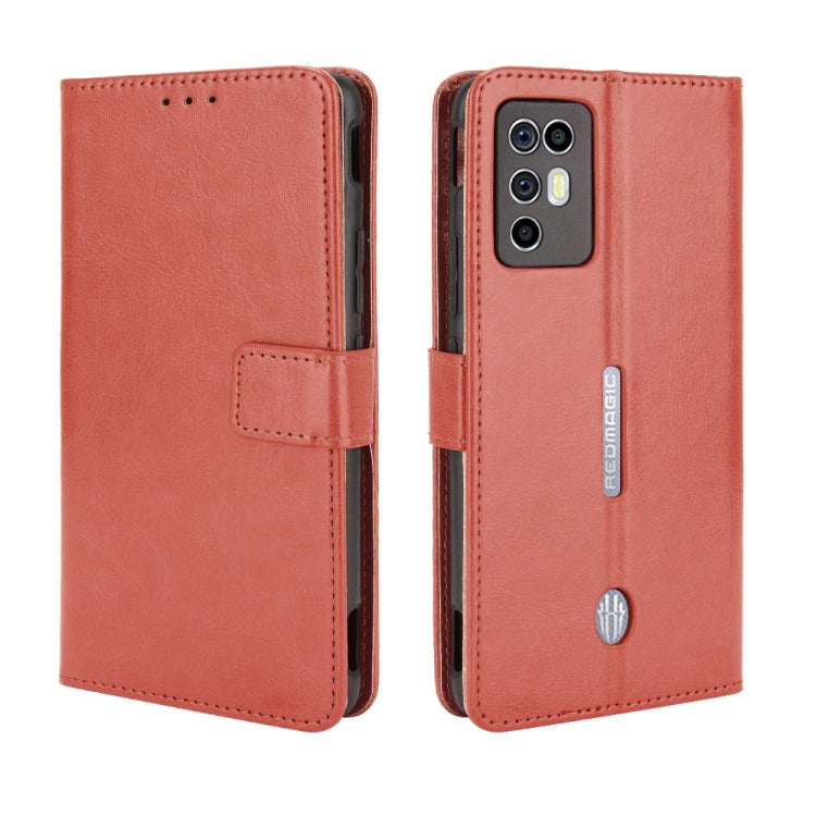 For ZTE Nubia Red Magic 6R Crazy Horse Texture Horizontal Flip Leather Case with Holder & Card Slots & Lanyard