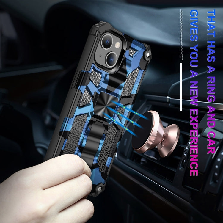 For iPhone 13 Pro Camouflage Armor Kickstand TPU + PC Magnetic Phone Case