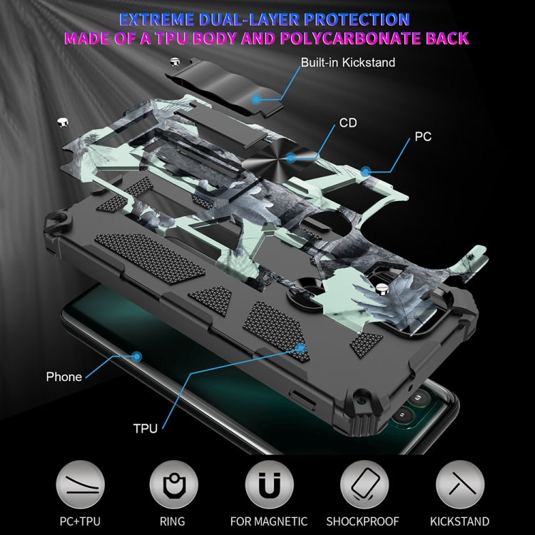 For Motorola Moto G Stylus 5G Camouflage Armor Shockproof TPU PC Magnetic Phone Case with Holder