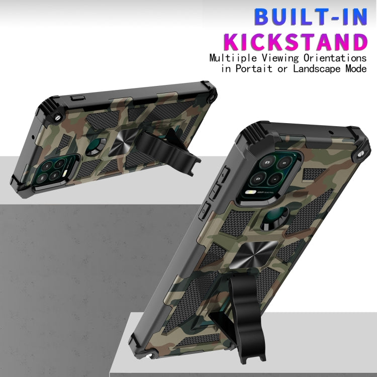 For Motorola Moto G Stylus 5G Camouflage Armor Shockproof TPU PC Magnetic Phone Case with Holder
