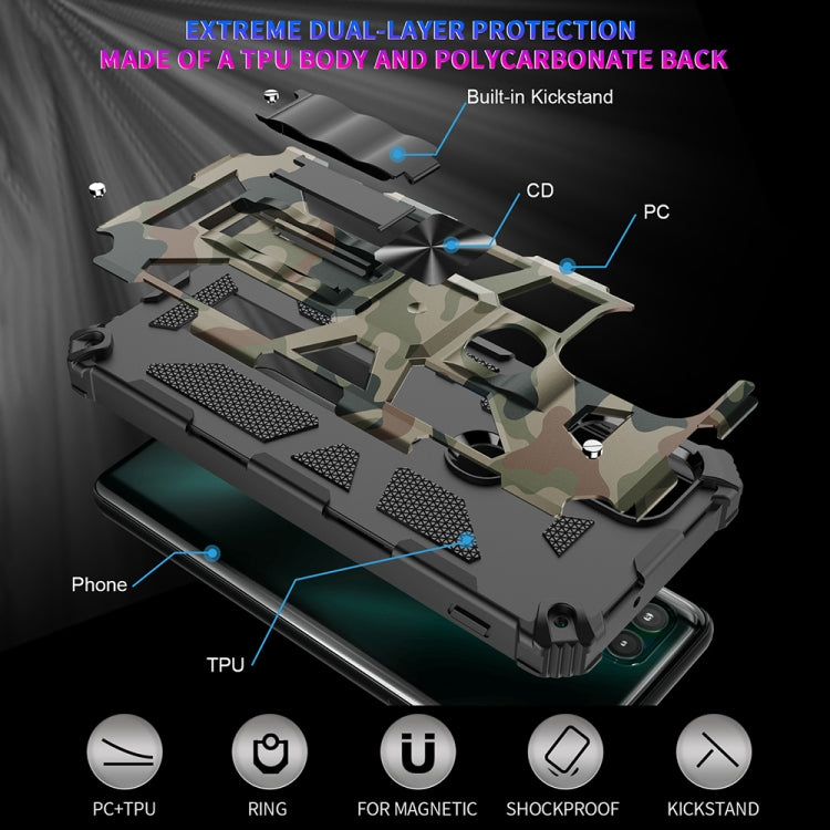For Motorola Moto G Stylus 5G Camouflage Armor Shockproof TPU PC Magnetic Phone Case with Holder