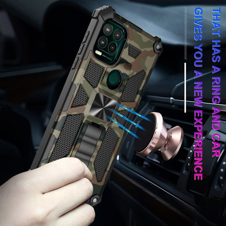 For Motorola Moto G Stylus 5G Camouflage Armor Shockproof TPU PC Magnetic Phone Case with Holder