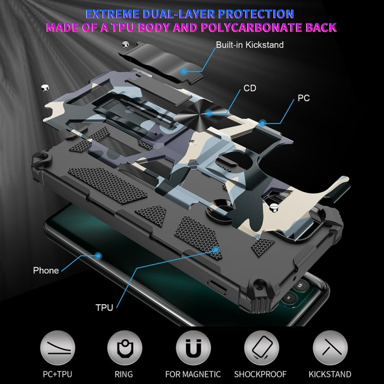 For Motorola Moto G Stylus 5G Camouflage Armor Shockproof TPU PC Magnetic Phone Case with Holder