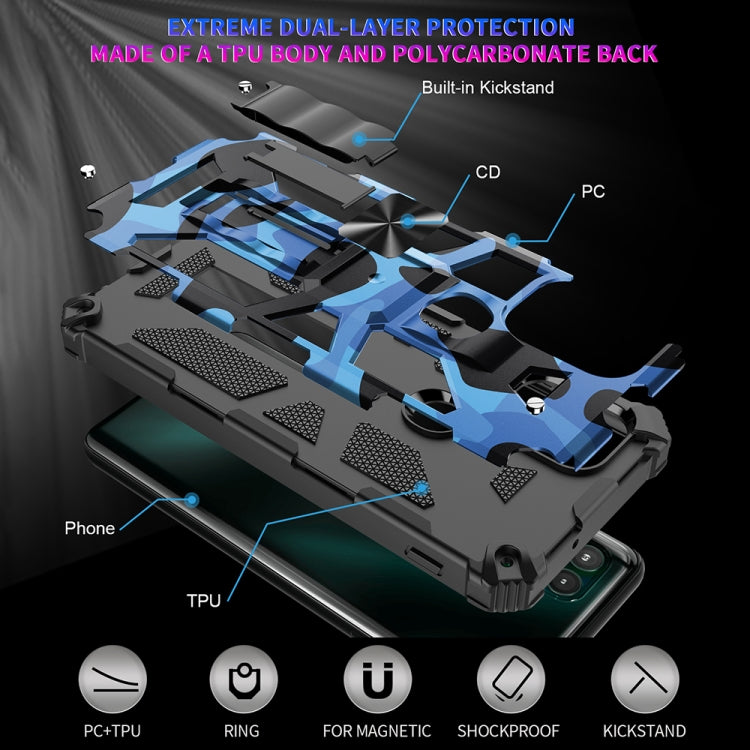 For Motorola Moto G Stylus 5G Camouflage Armor Shockproof TPU PC Magnetic Phone Case with Holder