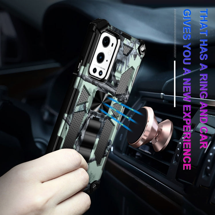 For OnePlus Nord N200 5G Camouflage Armor Shockproof TPU PC Magnetic Phone Case with Holder