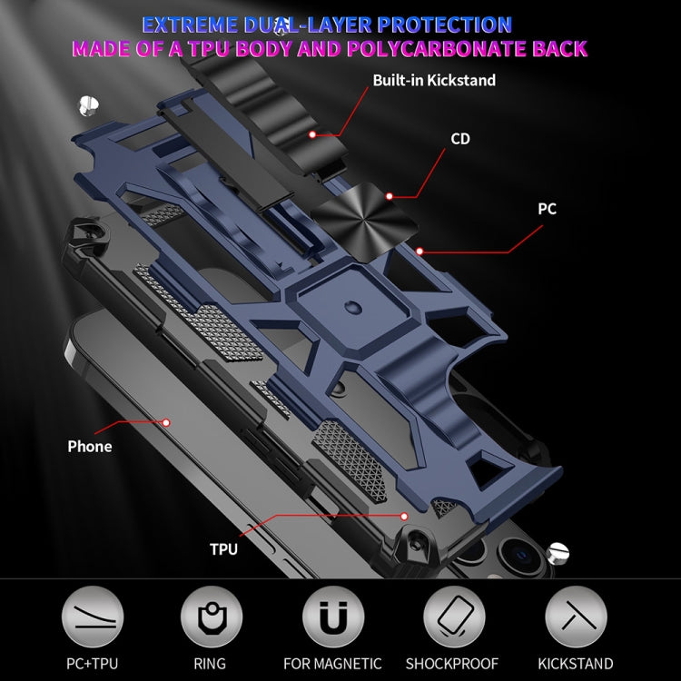 For iPhone 13 Pro Armor Shockproof TPU + PC Magnetic Protective Case with Holder