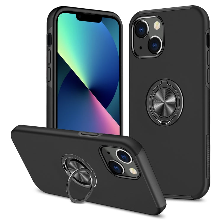 For iPhone 13 mini Magnetic Ring Kickstand Shockproof Phone Case