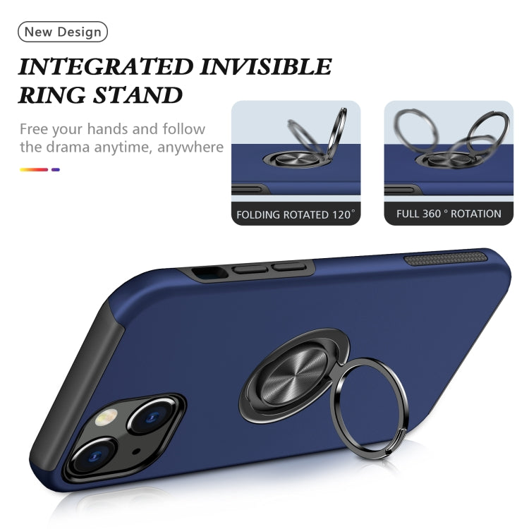 For iPhone 13 mini Magnetic Ring Kickstand Shockproof Phone Case