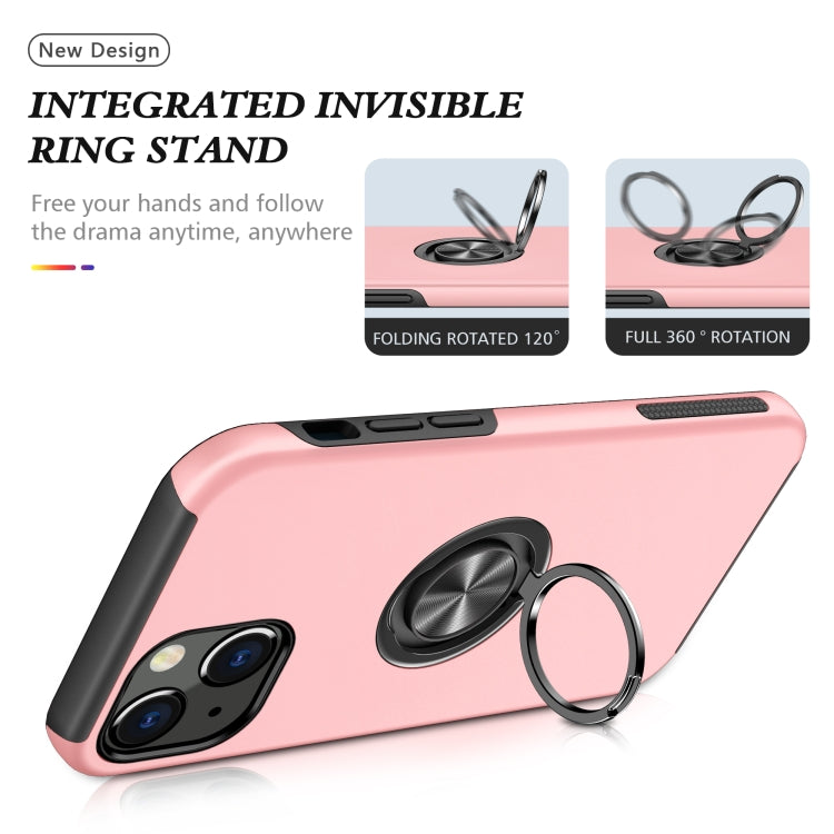 For iPhone 13 mini Magnetic Ring Kickstand Shockproof Phone Case