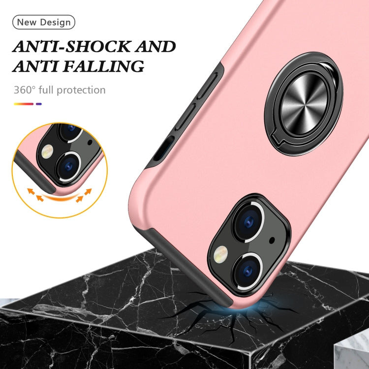 For iPhone 13 mini Magnetic Ring Kickstand Shockproof Phone Case