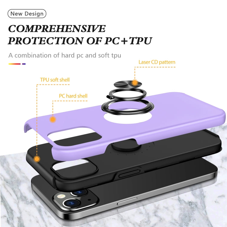For iPhone 13 mini Magnetic Ring Kickstand Shockproof Phone Case