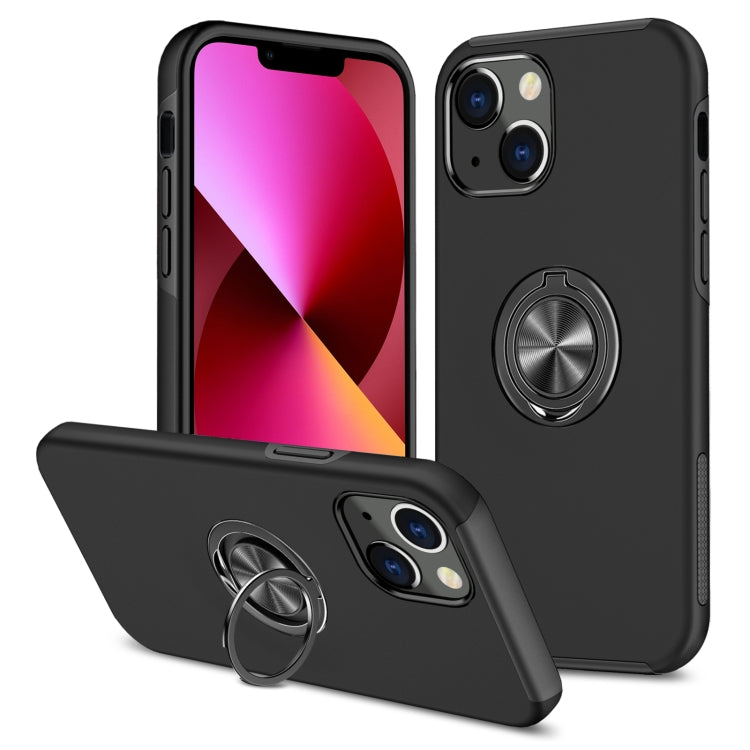 For iPhone 13 Magnetic Ring Kickstand Shockproof Phone Case