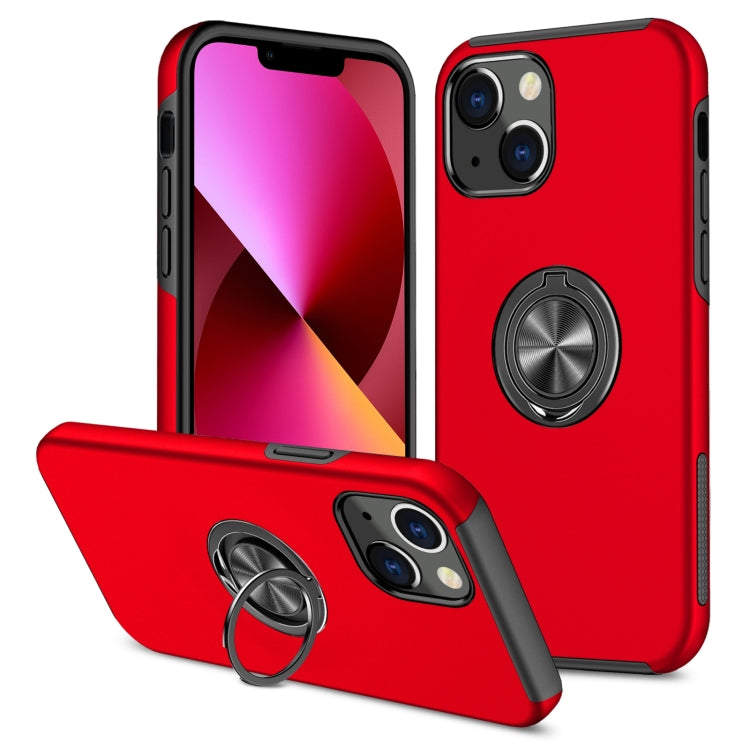 For iPhone 13 Magnetic Ring Kickstand Shockproof Phone Case