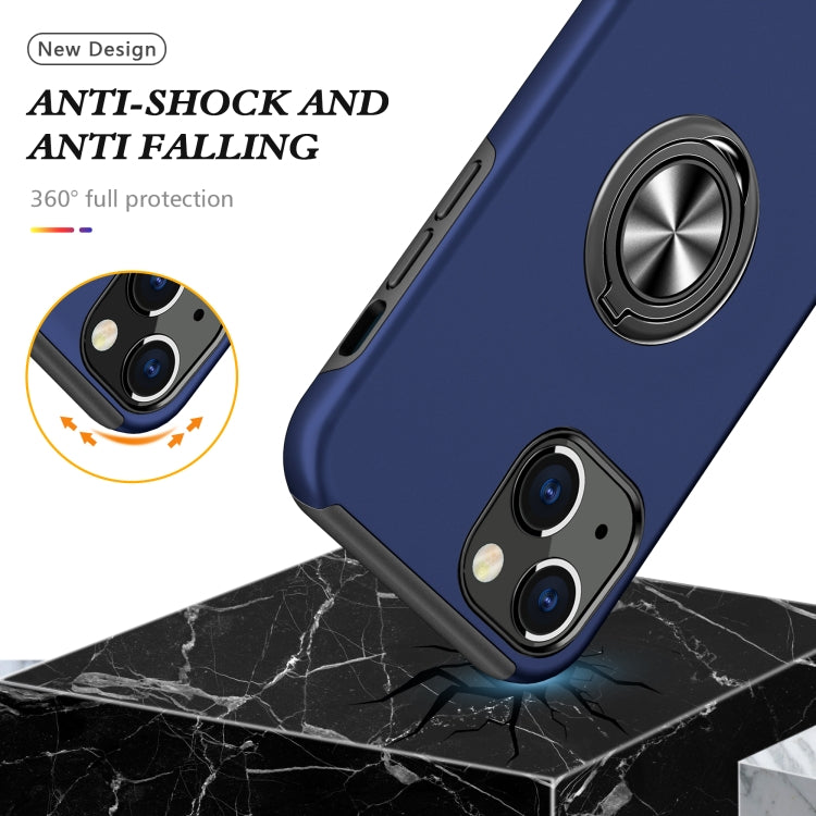 For iPhone 13 Magnetic Ring Kickstand Shockproof Phone Case