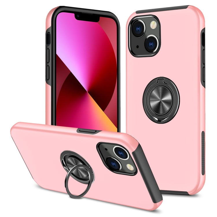 For iPhone 13 Magnetic Ring Kickstand Shockproof Phone Case