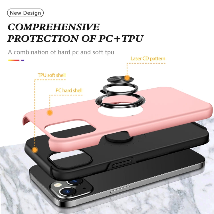 For iPhone 13 Magnetic Ring Kickstand Shockproof Phone Case