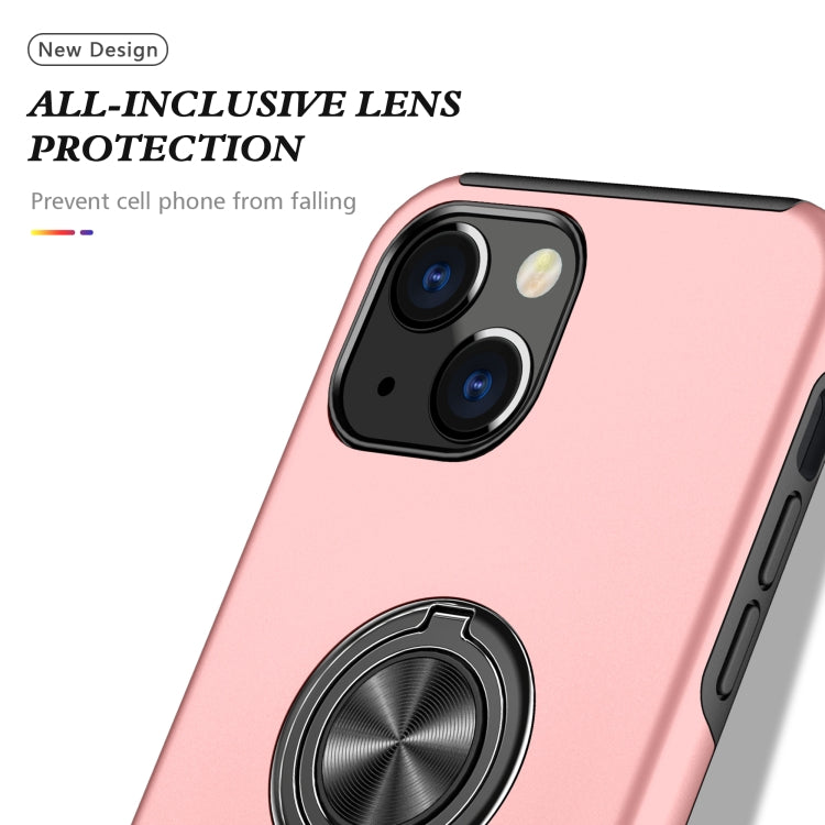 For iPhone 13 Magnetic Ring Kickstand Shockproof Phone Case
