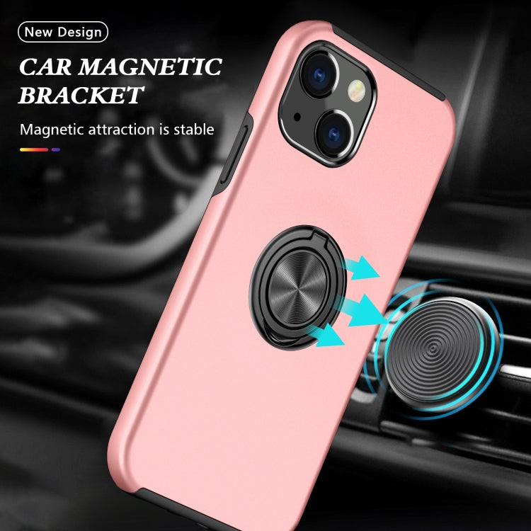 For iPhone 13 Magnetic Ring Kickstand Shockproof Phone Case
