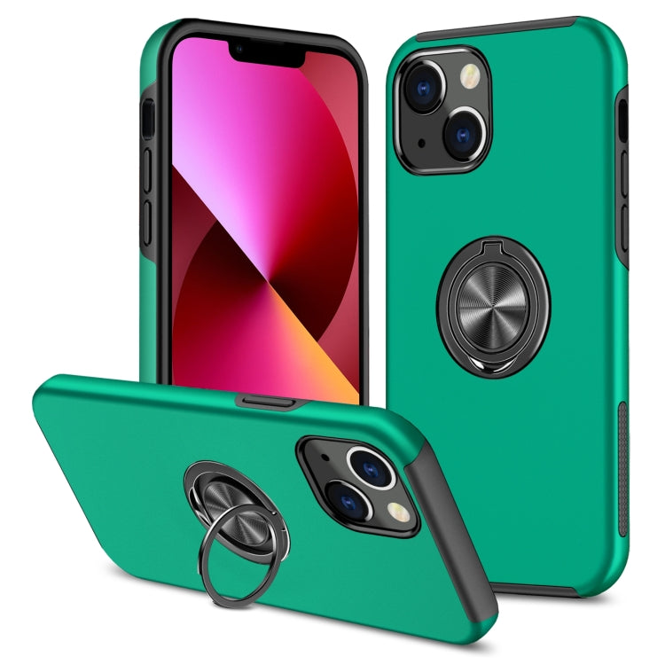 For iPhone 13 Magnetic Ring Kickstand Shockproof Phone Case