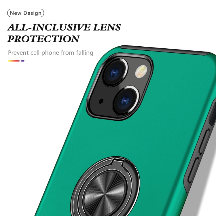 For iPhone 13 Magnetic Ring Kickstand Shockproof Phone Case