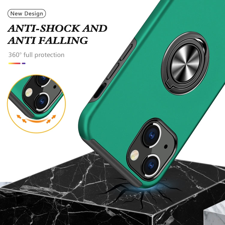 For iPhone 13 Magnetic Ring Kickstand Shockproof Phone Case