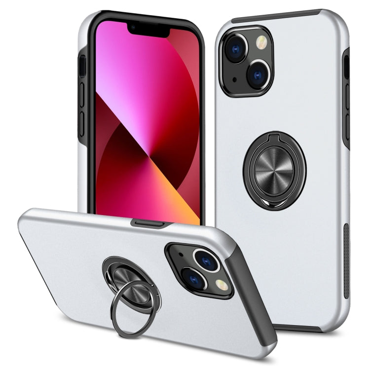 For iPhone 13 Magnetic Ring Kickstand Shockproof Phone Case