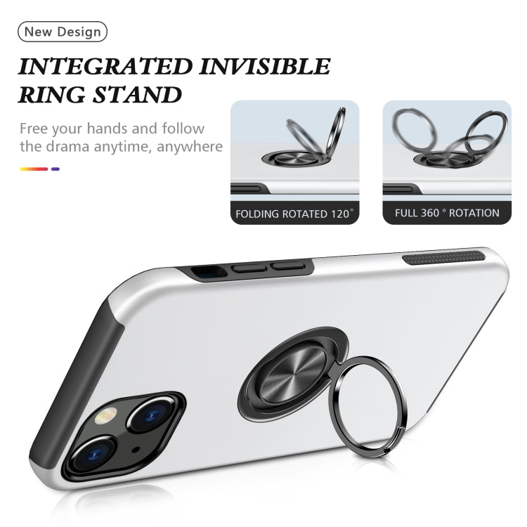 For iPhone 13 Magnetic Ring Kickstand Shockproof Phone Case