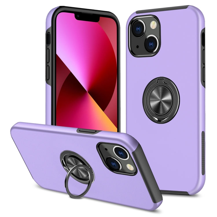 For iPhone 13 Magnetic Ring Kickstand Shockproof Phone Case