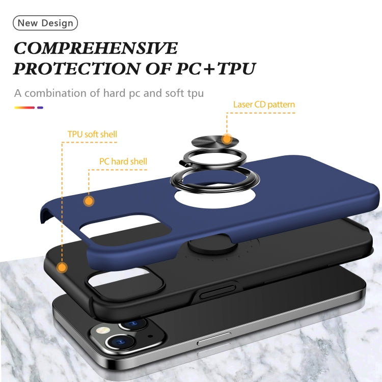 For iPhone 13 Pro Magnetic Ring Kickstand Shockproof Phone Case