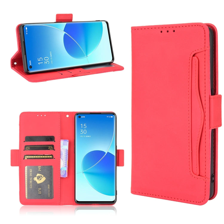 For OPPO Reno6 Pro 5G Skin Feel Calf Pattern Horizontal Flip Leather Case with Holder & Card Slots & Photo Frame
