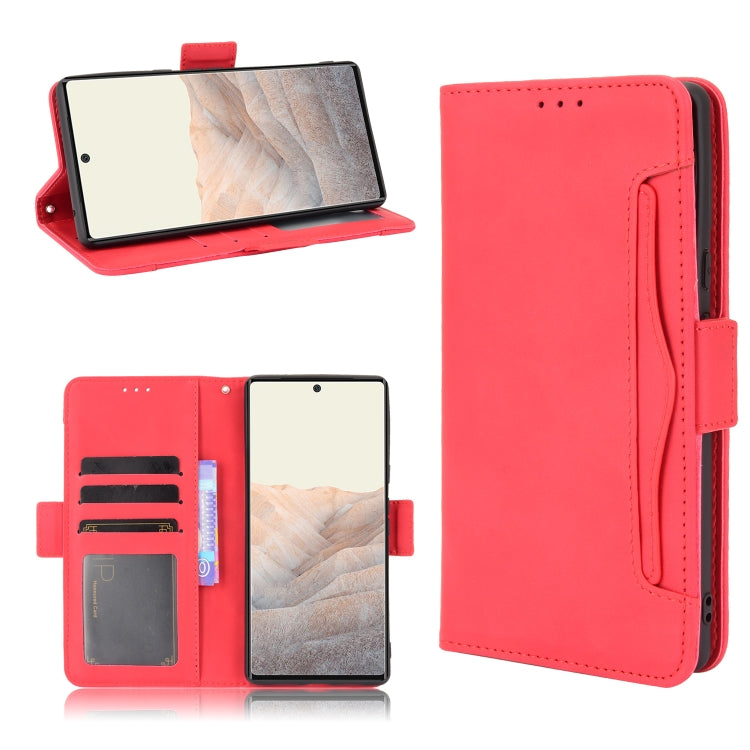 For Google Pixel 6 Pro Skin Feel Calf Pattern Horizontal Flip Leather Case with Holder & Card Slots & Photo Frame