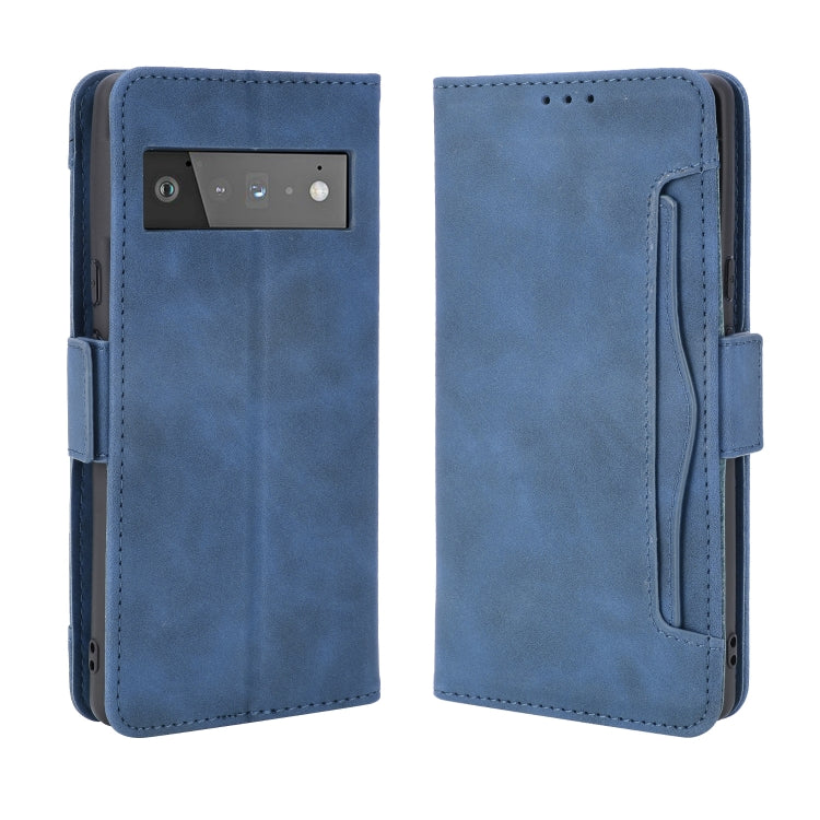 For Google Pixel 6 Pro Skin Feel Calf Pattern Horizontal Flip Leather Case with Holder & Card Slots & Photo Frame