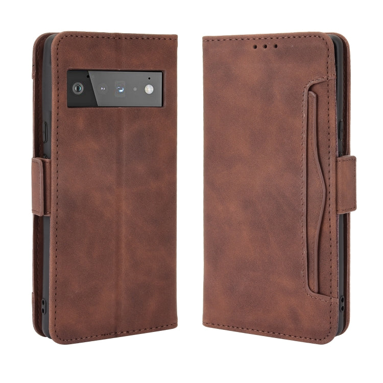 For Google Pixel 6 Pro Skin Feel Calf Pattern Horizontal Flip Leather Case with Holder & Card Slots & Photo Frame