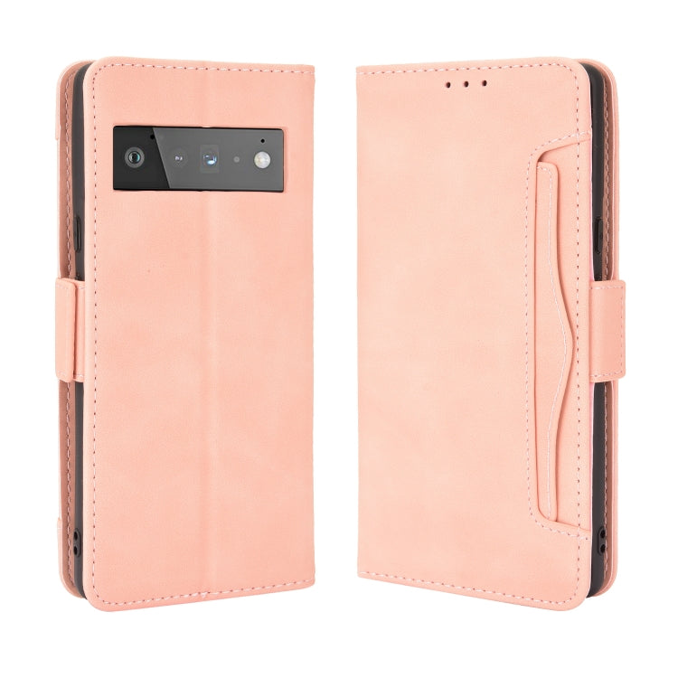 For Google Pixel 6 Skin Feel Calf Pattern Horizontal Flip Leather Case with Holder & Card Slots & Photo Frame